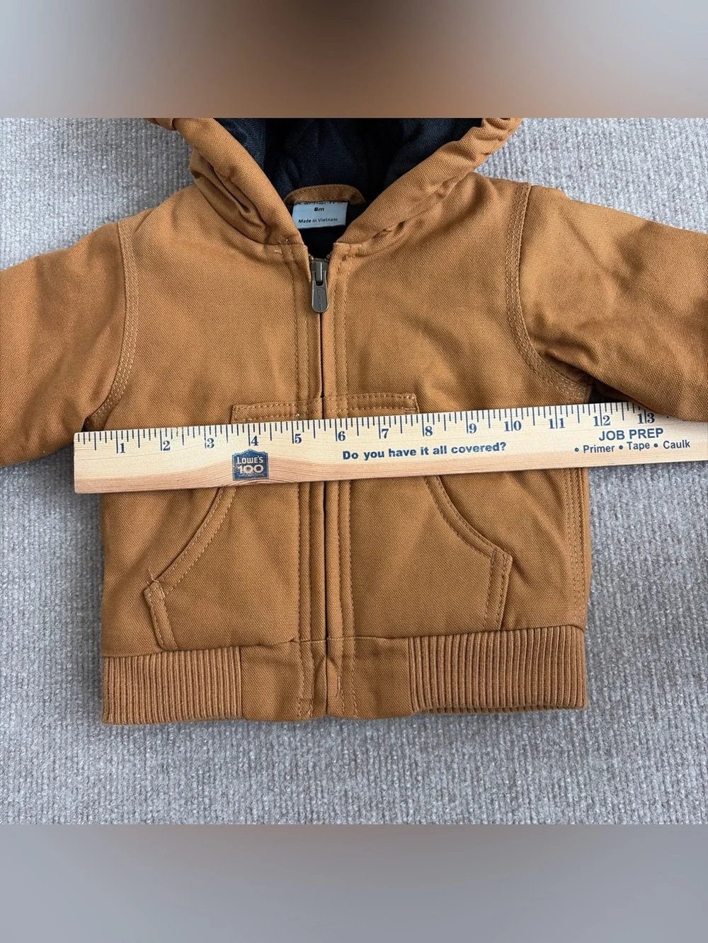 Carhartt Babies Sz 6 Months Full-Zip Insulated Hooded Canvas Jacket - Picture 7 of 7